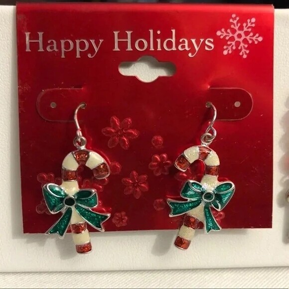 Candy Cane Bracelet & Earrings 2 Pairs - Picture 4 of 10